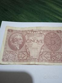 antica 5 lire di carta Bolaffi