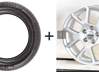 KIT PNEUMATICI BRIDGESTONE+CERCHI JEEP ORIGINALI 