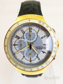 Orologio Benetton uomo nuovo dorato pelle