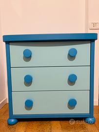 Cassettiera IKEA MAMMUT Azzurro/Blu – 3 Cassetti