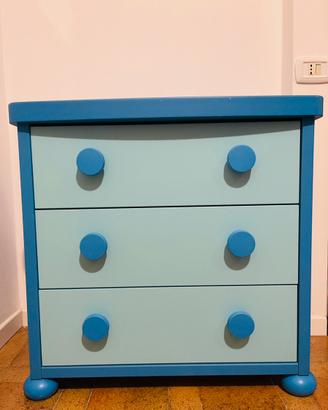 Cassettiera IKEA MAMMUT Azzurro/Blu – 3 Cassetti