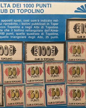Club di Topolino, Scheda completa 1000 punti, 1969