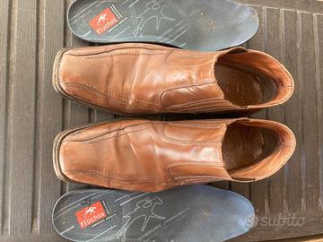 Scarpe stivaletto pelle vintage cuoio tg 45