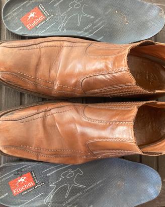 Scarpe stivaletto pelle vintage cuoio tg 45