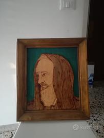 quadro in legno Padre Pio realizzato a mano