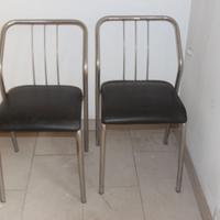 4 Sedie in acciaio seduta imbottita impilabili
