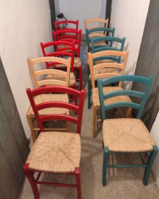 sedie in legno colorate