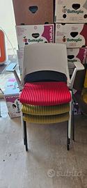 3 sedie in plastica di design da ufficio 