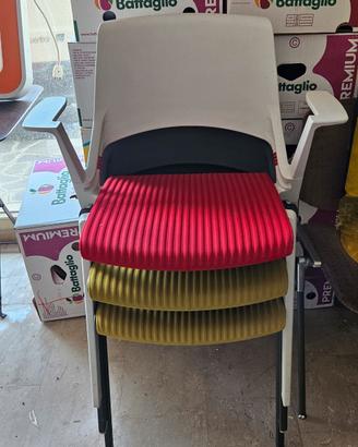 3 sedie in plastica di design da ufficio 