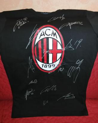 T-Shirt Custom A.C. Milan autografata