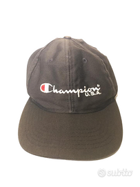 Cappello Champion U.S.A./logo/cotone nero/vintage