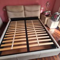 Letto matrimoniale imbottito contenitore 