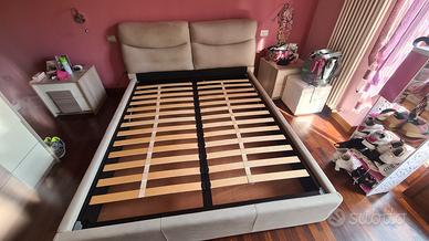 Letto matrimoniale imbottito contenitore 