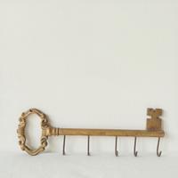 Appendino vintage a chiave portachiavi in ottone 