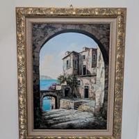 Quadro paesaggio mediterraneo olio su tela Anper