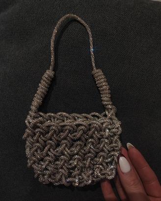 Borsa di cordino strass