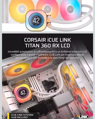 CORSAIR iCUE LINK TITAN 360 RX LCD/RGB [ nuovi !!]