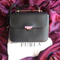 Furla Elisir M borsa a spalla postina nera e rosa 
