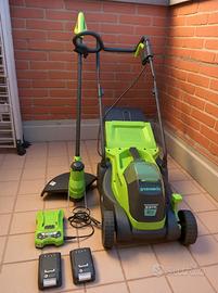Tosaerba elettrico + taglia bordi 24 volt