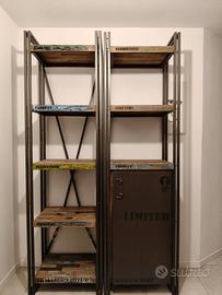 Librerie industrial in legno e metallo – H 210 cm
