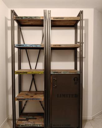 Librerie industrial in legno e metallo – H 210 cm