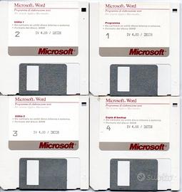 Microsoft word per Mac 4 Floppy 800K  Versione 4.0