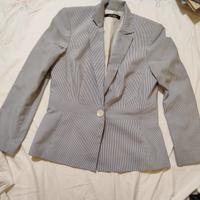 giacca blazer donna vintage righe azzurre 