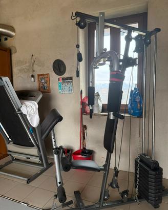 Palestra, bilancere e manubrio
