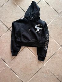 Felpa Hoodrich nera con cappuccio e stampa Pegasus