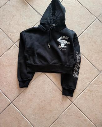 Felpa Hoodrich nera con cappuccio e stampa Pegasus