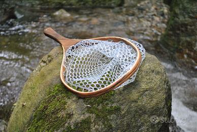 RETINO DA PESCA ARTIGIANALE IN LEGNO