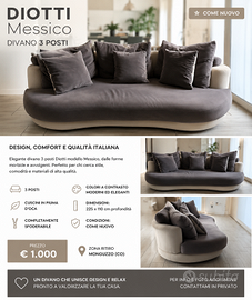Divano Diotti modello Messico – 3 posti
