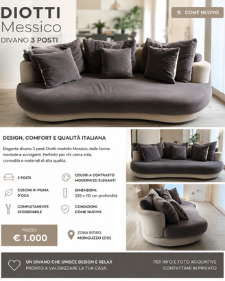 Divano Diotti modello Messico – 3 posti