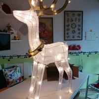 LED Renna Metallo Oro Bianco Ferro Telaio Illumina