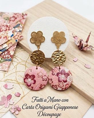 Orecchini in decoupage giapponese 