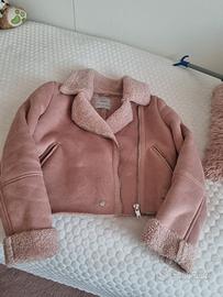 Montone corto color rosa antico