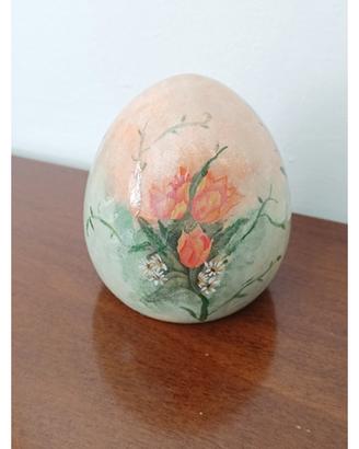 Ovetto in ceramica fatto a mano a decoupage 