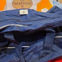 ER-STOCK-186 # BORSONE DA SPORT BLU STRISCIA BIANC