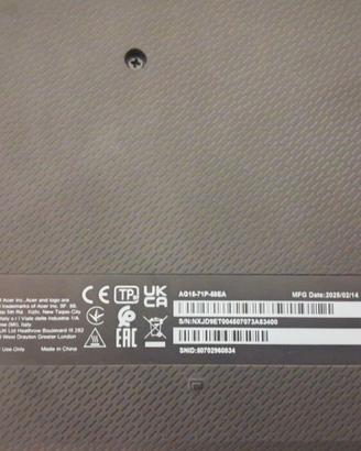 PC Acer Aspire Go 15 (Modello N23C3), 2025