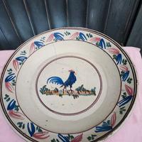 Antico grande piatto ceramica maiolica Grottaglie