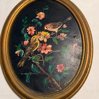 Quadro con fiori e uccellini