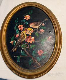 Quadro con fiori e uccellini