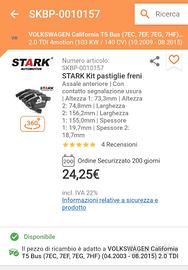 pastiglie freni SKBP-0010157 volkswagen transporte