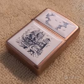Zippo 208 Regular Brass Scrimshaw 1994 Vintage