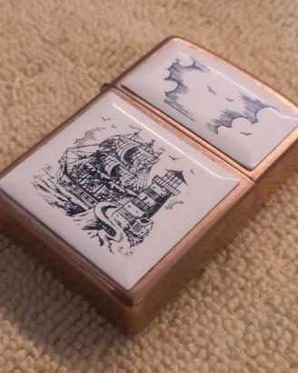 Zippo 208 Regular Brass Scrimshaw 1994 Vintage