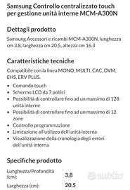 Controller climatizzatore samsung MCM-A300N