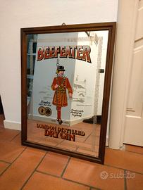 specchio pubblicitario vintage Beefeater London 