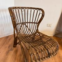 Poltrona in rattan/vimini stile vintage