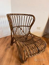 Poltrona in rattan/vimini stile vintage