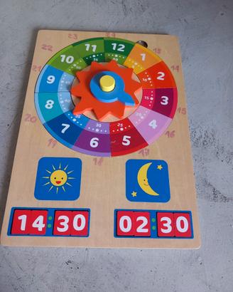 gioco orologio legno